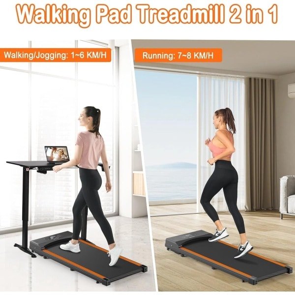 Loopband Onder Bureau - Instelbare Snelheid 1-8 km/u, 550W Motor, Afstandsbediening en LCD-Display voor Thuisgebruik