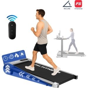 Loopband - Treadmill - Wandelloper - Fitnessapparaat - Joggingpad - Compact Lichtgewicht Ontwerp - Stille 1,3PK Motor - Draadloze Afstandsbediening - Bluetooth FitShow App - Handmatige Hellingshoek - 120 Kg Maximaal Gewicht - Grijs