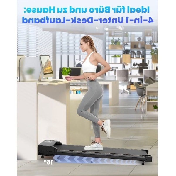 Loopband - Walking Pad - Wandelband - Hardloopband - Treadmill - Stil 2,5 PK Motor - Inklapbaar Met 15° Hellingsfunctie