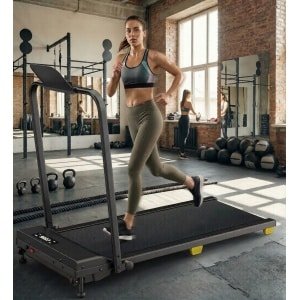 Loopband met Helling & HIIT - Opvouwbare Walking Pad 1-10 km/u - Onder Bureau Loopband - 2,5 PK Motor - Stil & Schokdempend - Inclusief Afstandsbediening - Zwart - Designbest