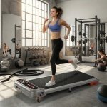 Loopband voor Thuis & Kantoor - Walking Pad 9/12/16 km/h, 9% Hellingshoek, LED Display, Bluetooth App, Stil & Draagbaar, 120-140 kg Belastbaarheid, Fitness Tracker, Snelheid 1-11 km/h - X7 3.0PS Designbest