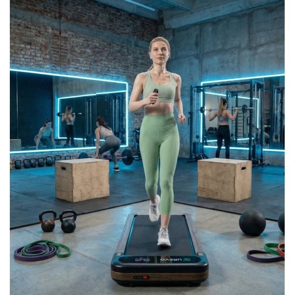 Loopband voor Thuis en Onder Bureau - Compacte Houten Walking Pad met 5-laagse Schokdemping, LED-Display, Afstandsbediening en SmartCoach App - Designbest