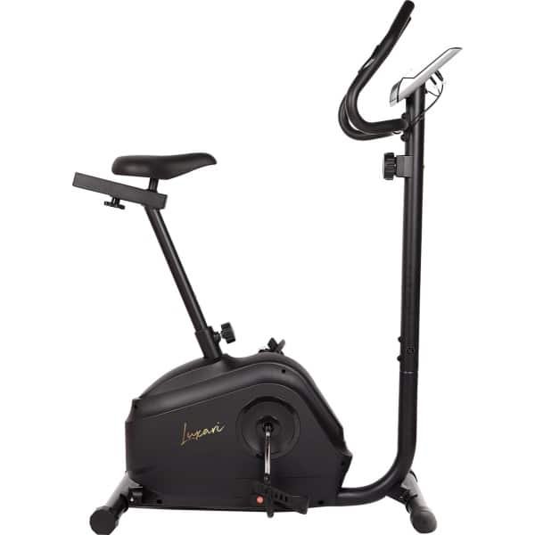 Luxari Hometrainer - 6 kg vliegwiel - Verstelbaar zadel - Hartslagsensor - Inclusief I-pad/tablet houder - Super stille modus - Zwart - Hometrainer voor thuis - Trainingsfiets - Fitness fiets