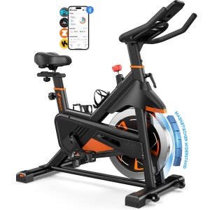 MERACH Magnetische Hometrainer - Zelfvoorzienend - 100 Weerstandsniveaus - LED-scherm - APP Kinomap & Zwift - Stil