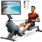 MERACH Roeimachine voor thuis - Inklapbaar roeitrainer - 16 weerstandsniveaus - LCD-display - Stille magnetische rem - Gepolsterd zitje - Exclusieve app en spellen - Kinomap compatibel - Eenvoudige montage - Geschikt voor full-body training