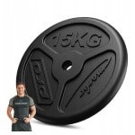 Marbo Sport - Gegoten Gewicht 15 KG SLIM - Professioneel gewicht voor krachttraining met een uniek ontwerp
