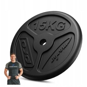 Marbo Sport - Gegoten Gewicht 15 KG SLIM - Professioneel gewicht voor krachttraining met een uniek ontwerp