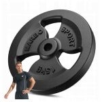 Marbo Sport - Gegoten Ijzer Gewicht 15 KG - Professioneel gewicht voor krachttraining met ergonomisch ontwerp