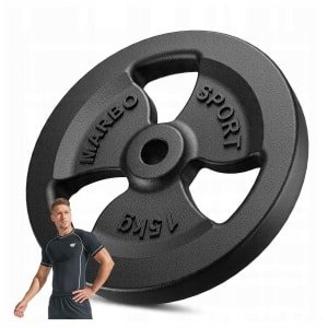 Marbo Sport - Gegoten Ijzer Gewicht 15 KG - Professioneel gewicht voor krachttraining met ergonomisch ontwerp