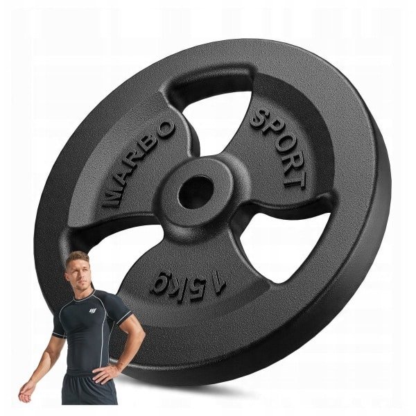 Marbo Sport - Gegoten Ijzer Gewicht 15 KG - Professioneel gewicht voor krachttraining met ergonomisch ontwerp