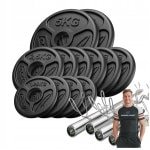 Marbo Sport - Olympische Set 65kg - 4 Stangen + Gewichten - Professionele Krachttraining