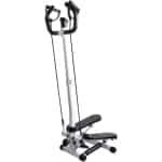 Mini Fitness Stepper - Hometrainer Met Touwen - Thuis Cardio Training - Hydraulische Demping - 112x34x29 cm - Wit Zwart