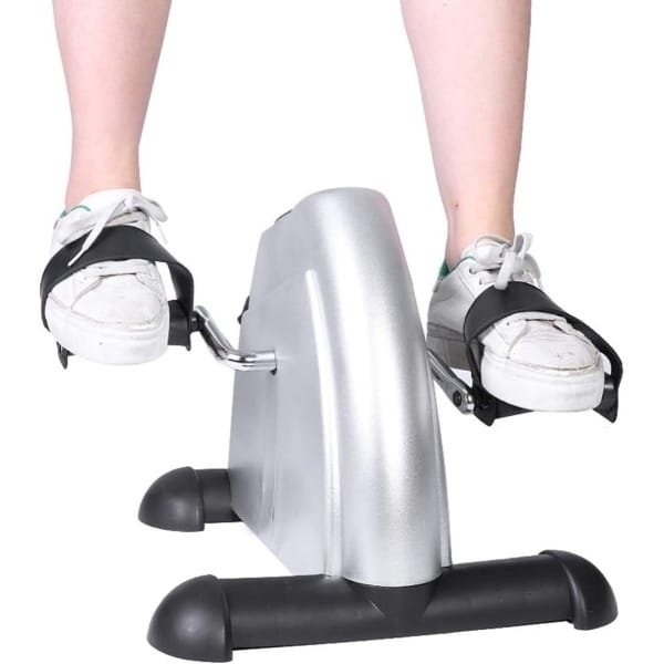 Mini Hometrainer - Oefenfiets Crankstel - Thuis Training - Verstelbaar LCD Scherm - Compact Formaat - Grijs