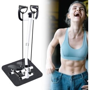 Mini Hometrainer Stepper met Display en Weerstandsbanden voor Full-Body Workout