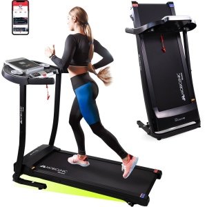 Mobiclinic ETNA - Opvouwbare loopband - Tot 12 km/u - Verhoogsysteem 4% - Bluetooth-luidspreker - App LCD-scherm 139x61x113 cm - Stil