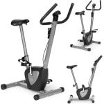 Modern Home Mechanische Hometrainer Fiets Met Verstelbare Weerstand En Computermonitor - Fitnessapparaat- Zwart / grijs