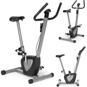 Modern Home Mechanische Hometrainer Fiets Met Verstelbare Weerstand En Computermonitor - Fitnessapparaat- Zwart / grijs