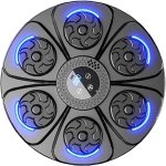 Music Boxing Machine - Smart Wall Mounted Punching Trainer, Interactive LED Fitness Pad, Home Workout Boxing Equipment, Ideal for Cardio and Reflex Training, Black