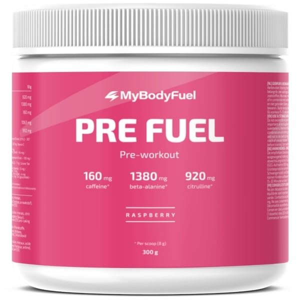 MyBodyFuel - Pre Workout - Raspberry - Pre-Workout - Per Scoop 160 mg Cafeïne - 300 gram