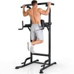 NETTLIFE Vrijstaande Optrekstang Power Tower - Multifunctionele Dip Station - Verstelbare Hoogte - Krachttraining voor Thuis