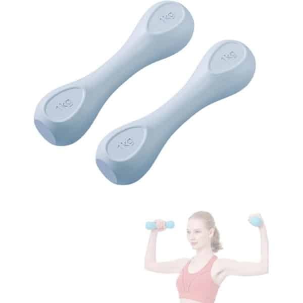 Neopreen Halters - Lichte Gymgewichten - Krachttraining Thuis - Antislip Geurloos - 2x 1kg - Blauw