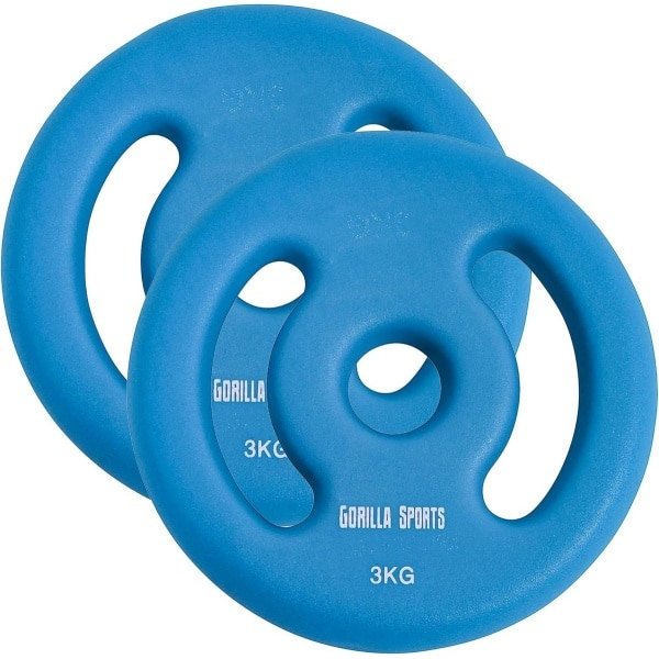 Neopreen Halterschijven Set met Handvatten - 30/31 mm Gewichtsschijven voor Krachttraining