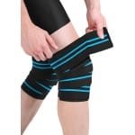 Oneay Ergonomische Kniebanden Set van 2 - Wikkelbare Knie Ondersteuning voor Krachttraining - Slijtvast & Ademend - 170 cm - Hemelsblauw