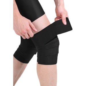 Oneay Ergonomische Kniebanden Set van 2 - Wikkelbare Knie Ondersteuning voor Krachttraining - Slijtvast & Ademend - 170 cm - Zwart