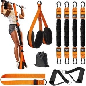 Optrekhulp - Pull-up band - Krachttraining thuis - 4 Weerstandsbanden - 880 gram - Zwart geel