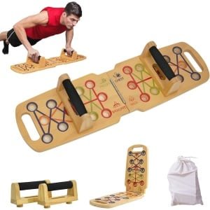 Opvouwbaar Houten Push Up Frame voor Krachttraining - Draagbare Fitnessapparatuur voor Thuis