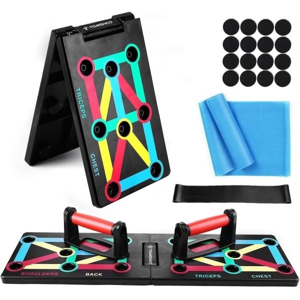 Opvouwbaar Push Up Board met Handgrepen - Push Up Grips - Fitness Trainingsbord - Krachttraining voor Borst, Schouders, Triceps & Rugspieren - Thuis Workout - Multifunctioneel Push Up Systeem