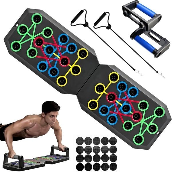 Opvouwbaar Push-upbord Set met Weerstandstouw voor Krachttraining Thuis