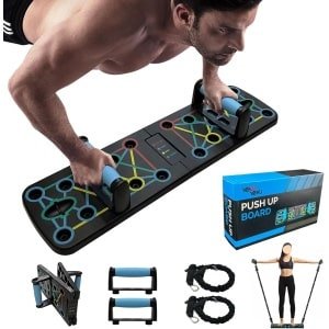 Opvouwbare Push Up Bar met Weerstandskoord en Handgreep - Multifunctionele Fitness Set - Draagbaar Oefenbord - Arm-, Borst- & Schoudertrainer - Krachttraining voor Thuis, Reizen & Gym