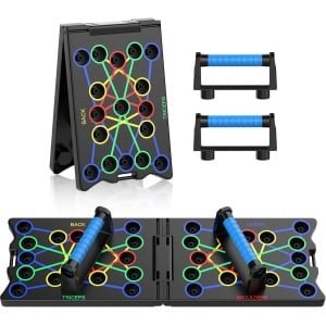 Opvouwbare Push Up Board 24-in-1 - Multifunctioneel Fitnessapparaat - Thuis Training - Krachttraining - Armtrainer - Borstspier Trainer - Schouder- en Rugspieren Oefenbord - Vetverbrandingsapparaat - Push Up Standaard met Handgrepen