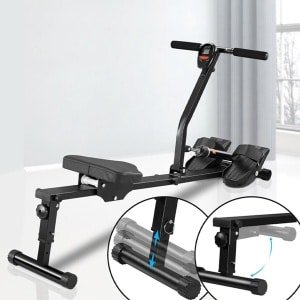 Opvouwbare Roeimachine met LCD Display en 12 Weerstandsniveaus | Cardio & Fitness Trainingsapparaat