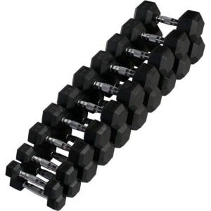 PH Fitness Hexa Dumbbell Voordeelset 2.5KG-15KG - 6 Paar (12-Delig) - Rubber Hexagon Dumbbells - Voor Home & Commercial Gym - Professionele Krachttraining & CrossFit Gewichten