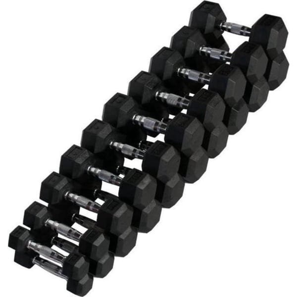 PH Fitness Hexa Dumbbell Voordeelset 2.5KG-15KG - 6 Paar (12-Delig) - Rubber Hexagon Dumbbells - Voor Home & Commercial Gym - Professionele Krachttraining & CrossFit Gewichten