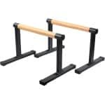 Parallettes Bars - Push Up Stands - Krachttraining Thuis - Houten Handvatten - 50x15x10 cm - Zwart