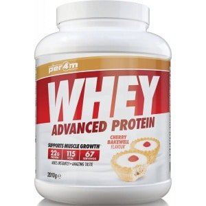 Per4m - Advanced Whey Protein - Cherry Bakewell - Proteine poeder - Eiwit shake - Eiwitpoeder - 2.01kg - Whey Protein - Eiwitshakes - Whey Proteine - Protein - Proteine - Proteine Shake - Shake - Fitness - Krachttraining - Gym