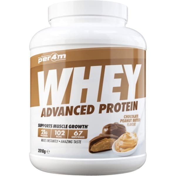 Per4m - Advanced Whey Protein - Chocolate Peanut Butter - Proteine poeder - Eiwit shake - Eiwitpoeder - 2.01kg - Whey Protein - Eiwitshakes - Whey Proteine - Protein - Proteine - Proteine Shake - Shake - Fitness - Krachttraining - Gym