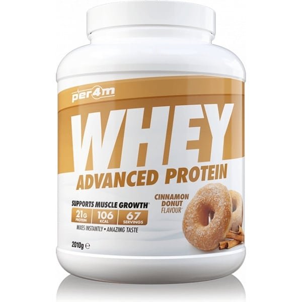 Per4m - Advanced Whey Protein - Cinnamon Donut - Proteine poeder - Eiwit shake - Eiwitpoeder - 2.01kg - Whey Protein - Eiwitshakes - Whey Proteine - Protein - Proteine - Proteine Shake - Shake - Fitness - Krachttraining - Gym