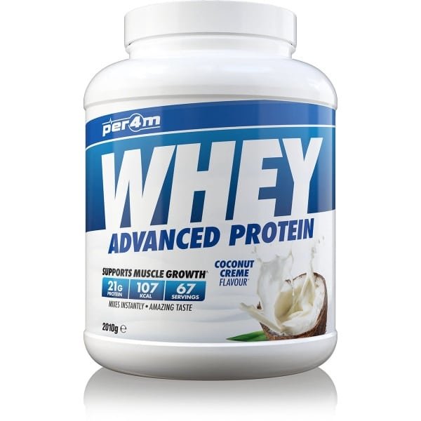 Per4m - Advanced Whey Protein - Coconut Cream - Proteine poeder - Eiwit shake - Eiwitpoeder - 2.01kg - Whey Protein - Eiwitshakes - Whey Proteine - Protein - Proteine - Proteine Shake - Shake - Fitness - Krachttraining - Gym