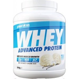 Per4m - Advanced Whey Protein - Vanilla Creme - Proteine poeder - Eiwit shake - Eiwitpoeder - 2.01kg - Whey Protein - Eiwitshakes - Whey Proteine - Protein - Proteine - Proteine Shake - Shake - Fitness - Krachttraining - Gym