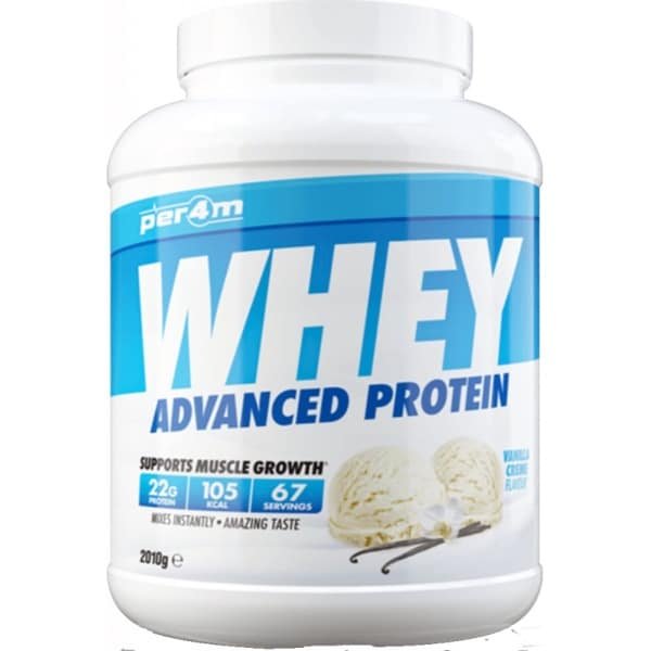 Per4m - Advanced Whey Protein - Vanilla Creme - Proteine poeder - Eiwit shake - Eiwitpoeder - 2.01kg - Whey Protein - Eiwitshakes - Whey Proteine - Protein - Proteine - Proteine Shake - Shake - Fitness - Krachttraining - Gym