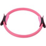 Pilates Oefeningscirkel met Dubbele Handgreep - Fitnessring voor Yoga, Pilates en Krachttraining - Dijspier Trainingsapparaat (Roze)