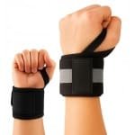 Polsbandages Fitness - Polssteun Wraps - Gewichtheffen Crossfit - Verstelbare Klittenband - 60 x 2.5 cm - Zwart Grijs