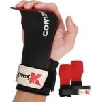 Polsbandages Gewichtheffen - Polssteun Lifting Straps - Krachttraining Fitness - Met Rubberen Pad - 10x5x1.5 cm - Zwart Rood