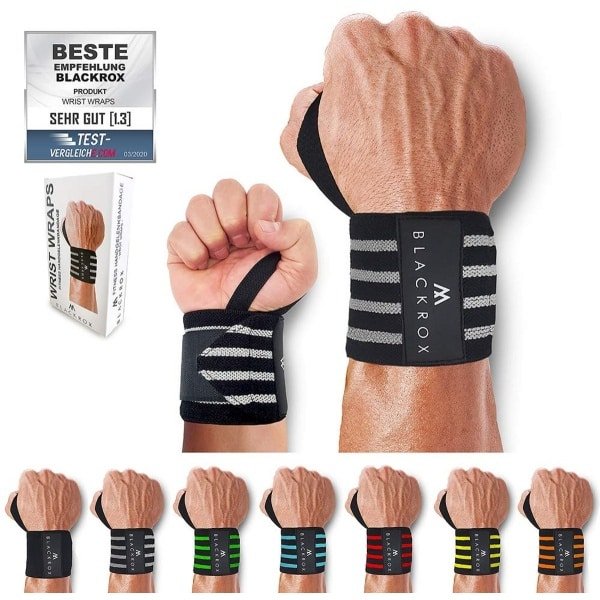 Polsbandages - Polssteun Bandage - Krachttraining Stabiliteit - Verstelbare Klittenband - 45x8 cm - Grijs