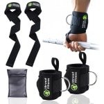 Polsbandages Set - Trainingsbanden Gewichtheffen - Krachttraining Kabel - Met D-ring - 410 gram - Zwart