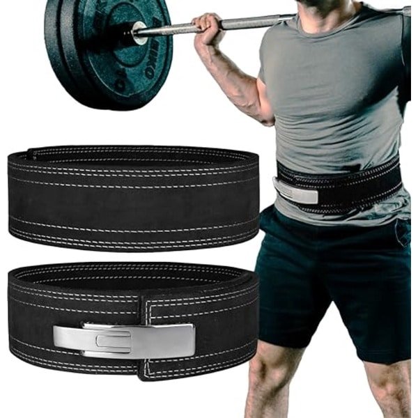 Powerlifting Riem 10 mm voor Mannen en Vrouwen - Geschikt voor Gewichtheffen en Crossfit (Zwart, S)